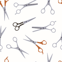 Seamless vector pattern with scissors