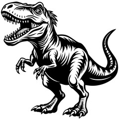 Tyrannosaurus dinosaur silhouette vector illustration

