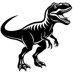 Tyrannosaurus dinosaur silhouette vector illustration
