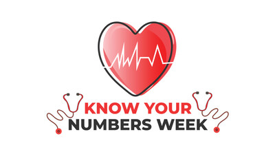 Know your Numbers week. background, banner, card, poster, template. Vector illustration.