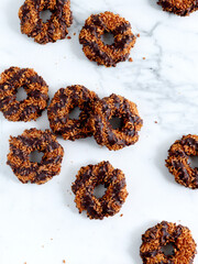 Girl Scout Cookies Samoa on Light Background