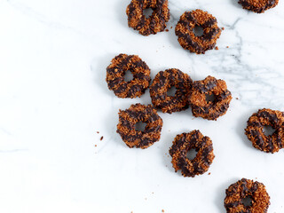 Girl Scout Cookies Samoa on Light Background