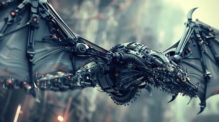 Mechanical dragon wings, detailed and imposing, Wings, Scifi and fantasy crossover