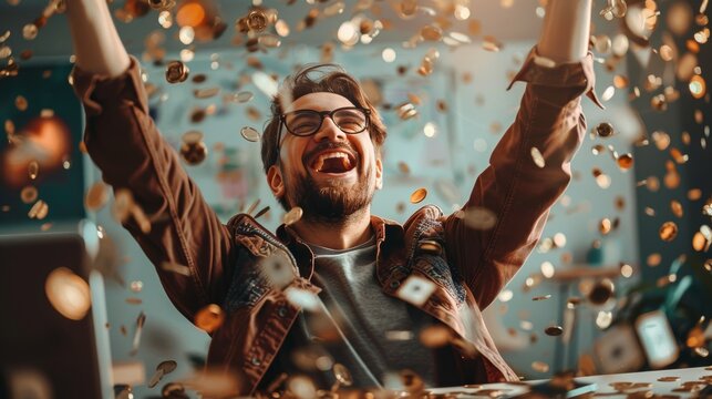 Exciting moment of receiving a bonus in an online game