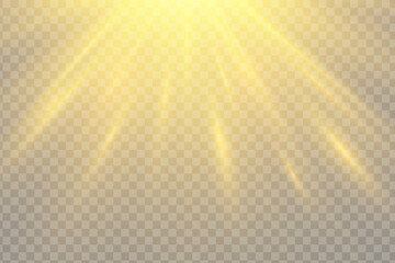 Vector transparent sunlight special lens flash light effect.front sun lens flash. Vector blur in the light of radiance. Element of decor.