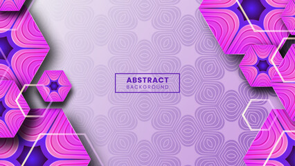 Abstract Background with 3D Hexagon Shapes premium vector