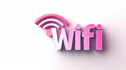 a pink wifi sign with a white background