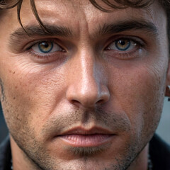 Fototapeta premium Close-up portrait of a man with blue eyes