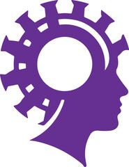 head silhouette with gears