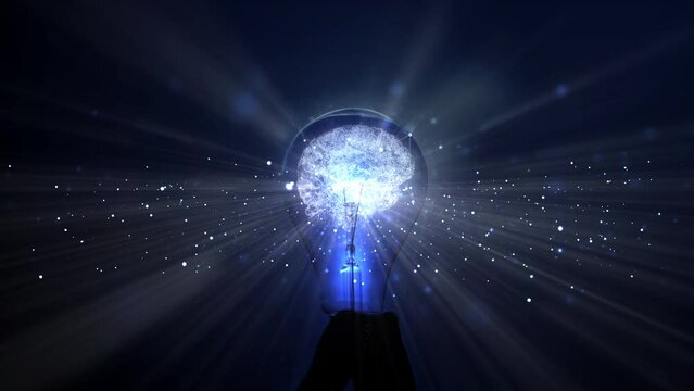 Creative, Concept of idea, innovation, artificial intelligence, idea, brain, bulb, artificial, technology, learning, imagination, animation, ai, intelligence, futuristic, science, creativity