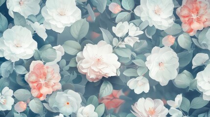 Blooming Floral Arrangement on Dark Background Generative AI