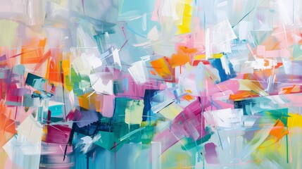 Fototapeta premium Vibrant Street Scene with Abstract Form Generative AI