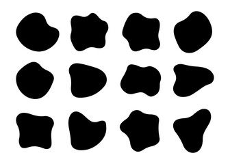 Organic Blob Shapes Simple Amoeba, Asymmetric Spots, Irregular Forms
