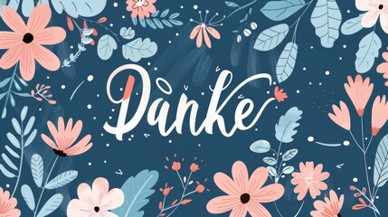Whimsical Floral Typography for Thank You Designs Generative AI