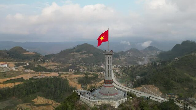 Lung Cu Flag Tower in Ha Giang, Vietnam - National Landmark