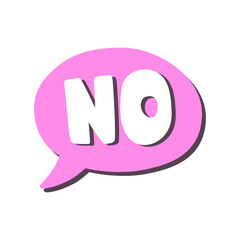 No icon speach bubble sticker. Vector Illustration