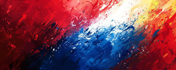 Bastille Day background with a vibrant, abstract design in the colors of the French flag.