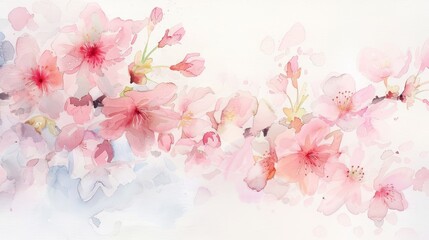 Delicate Sakura Branch Watercolor Illustration for Spring Designs Generative AI