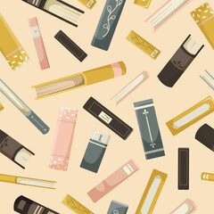 Pattern of books in various colors and styles on a light background. Concept of literature and education. Vector illustration