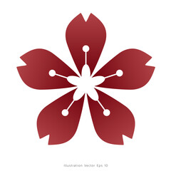 Japanese cherry blossoms flowers vector, Elements symbol of Japan, Vector illustration EPS 10