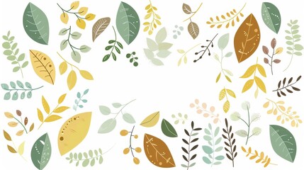 Vibrant Autumn Leaves on Scandinavian Background Generative AI