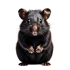 AI art depicts a sweet black hamster, isolated on a clear background
