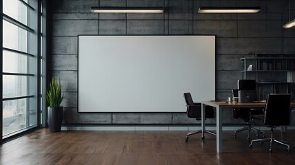 poster on the wall in modern office