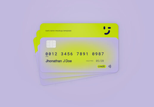 3d Swing Credit Cards Mockup