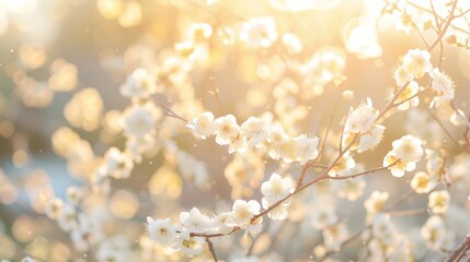 Fototapeta premium Blooming Beauty in Warm Light Generative AI