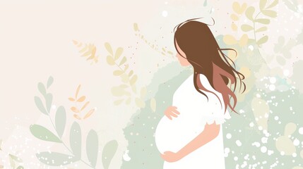 Maternity Illustration on White Background Generative AI