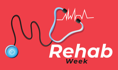 Rehab week. background, banner, card, poster, template. Vector illustration.