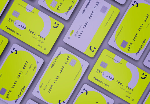 3d Credit Cards Mockup
