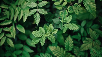 a green wall with leaves and plants