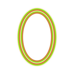 A retro striped ellipse shape border design element.