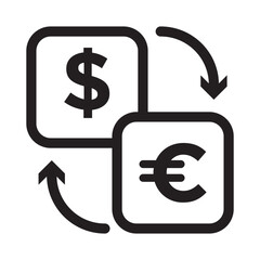 Currency Exchange Icon Perfect for Financial and Travel Services