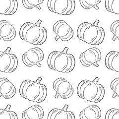Pumpkin outline repeating pattern