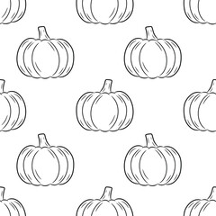 Pumpkin outline repeating pattern