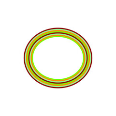 A retro striped ellipse shape border design element.