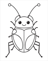insect coloring pages for kids, Insect vector for character design,