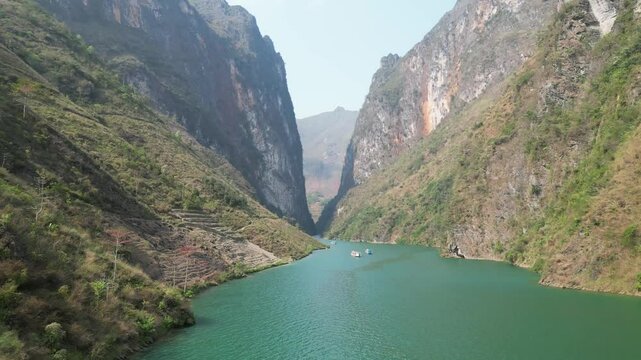 Panoramic View of Nho Que River under Tu San Canyon, Ha Giang, Vietnam
