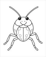 insect coloring pages for kids, Insect vector for character design,