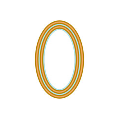 A retro striped ellipse shape border design element.