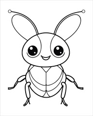 insect coloring pages for kids, Insect vector for character design,