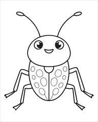 insect coloring pages for kids, Insect vector for character design,