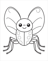 insect coloring pages for kids, Insect vector for character design,