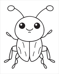 insect coloring pages for kids, Insect vector for character design,