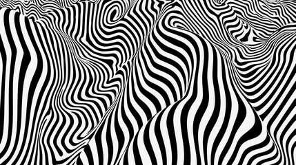 Swirling black and white lines create a mesmerizing, hypnotic pattern that seems to move.