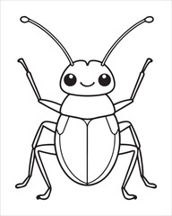 insect coloring pages for kids, Insect vector for character design,