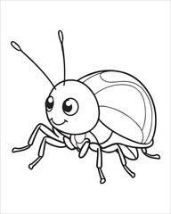 insect coloring pages for kids, Insect vector for character design,