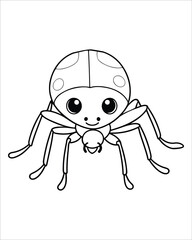 insect coloring pages for kids, Insect vector for character design,